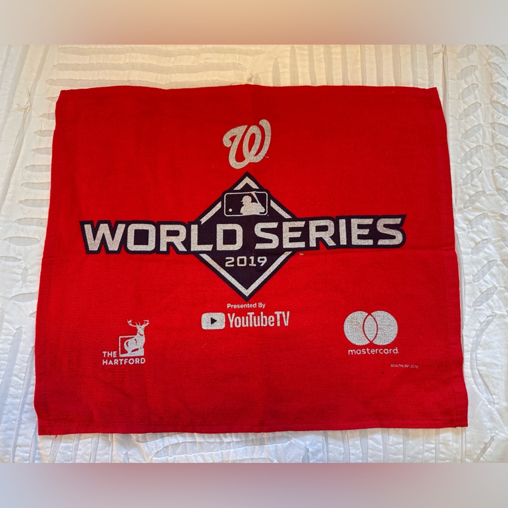 Authentic World Series 2019 Washington Nationals Red Towel. From 2019 game 4.